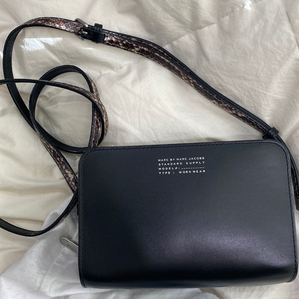 Marc by Marc Jacobs Leather And Embossed Snakeskin Crossbody Bag